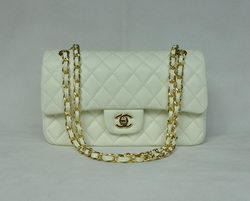 AAA Chanel Classic Flap Bag 1112 Beige Leather Golden Hardware Knockoff